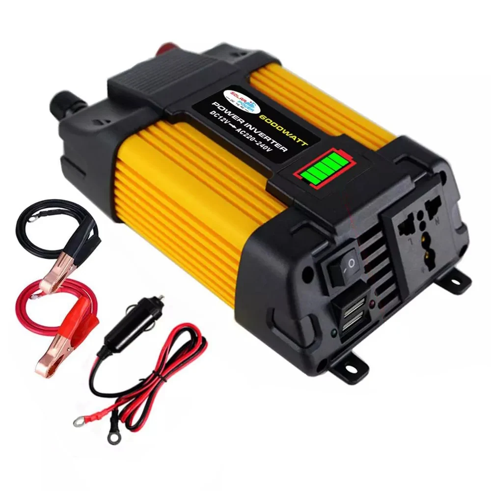 Car Solar Converter Power Adapter 6000W DC 12V to AC 220V/110V with Dual USB 4.2A LED Battery Power Display Auto Parts
Car Solar Converter Power Adapter 6000W DC 12V to AC 220V/110V with Dual USB 4.2A LED Battery Power Display Auto Parts