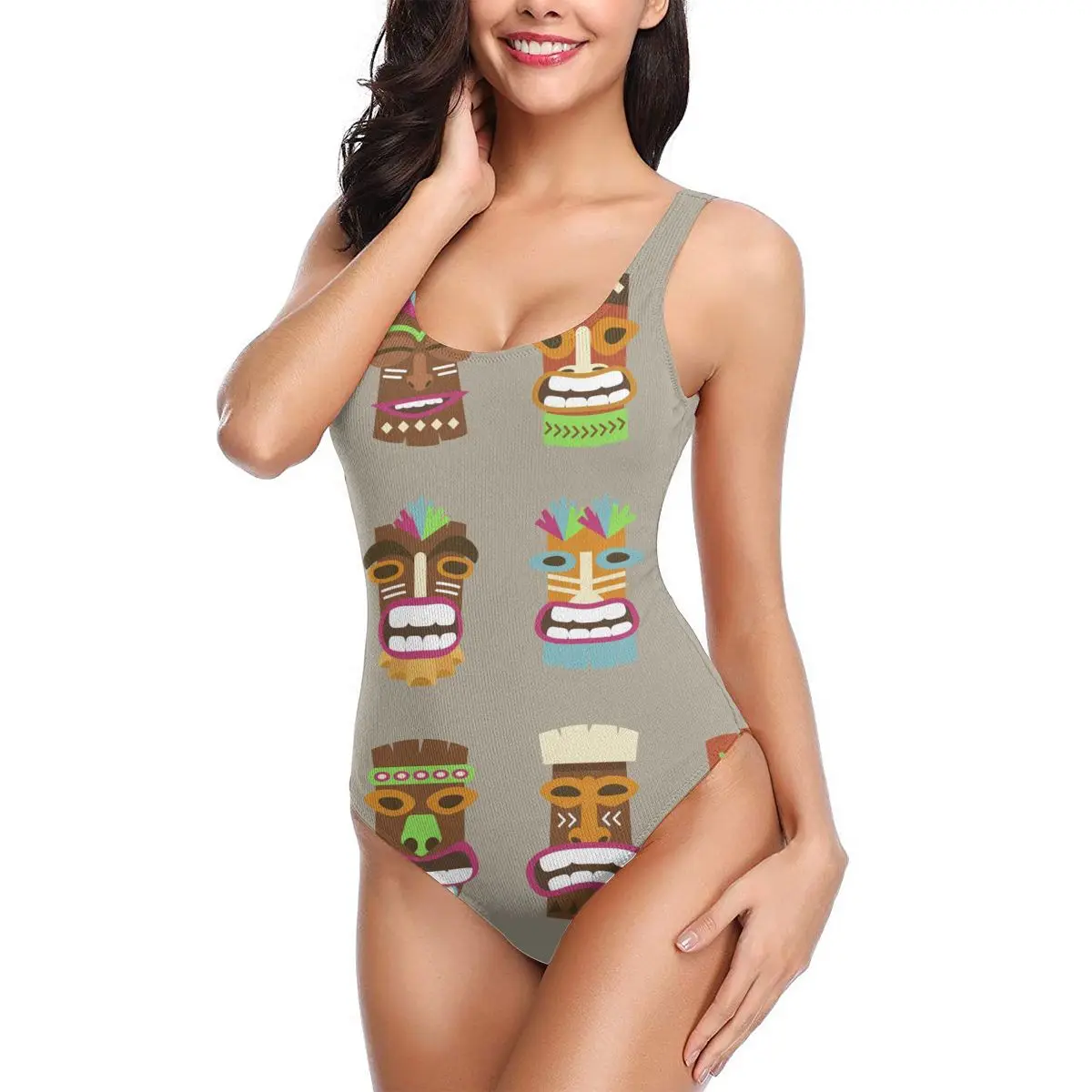 New Sexy One Piece Swimsuit Female Backless Bodysuit Swimwear Colorful Tiki Masks Print Women Bathing Suit Swimming Beach Wear
New Sexy One Piece Swimsuit Female Backless Bodysuit Swimwear Colorful Tiki Masks Print Women Bathing Suit Swimming Beach Wear