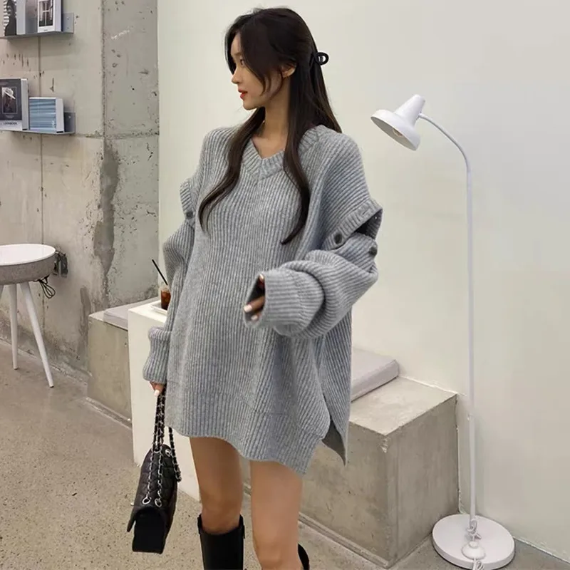 SuperAen Autumn Winter 2021 College Style Solid Plus Size Loose V Neck Full Casual Sweater Women
SuperAen Autumn Winter 2021 College Style Solid Plus Size Loose V Neck Full Casual Sweater Women