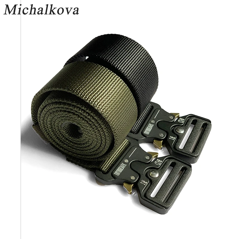 Michalkova мужские ремни военные холщовые хип-хоп спортивные легкие магнитные пряжки