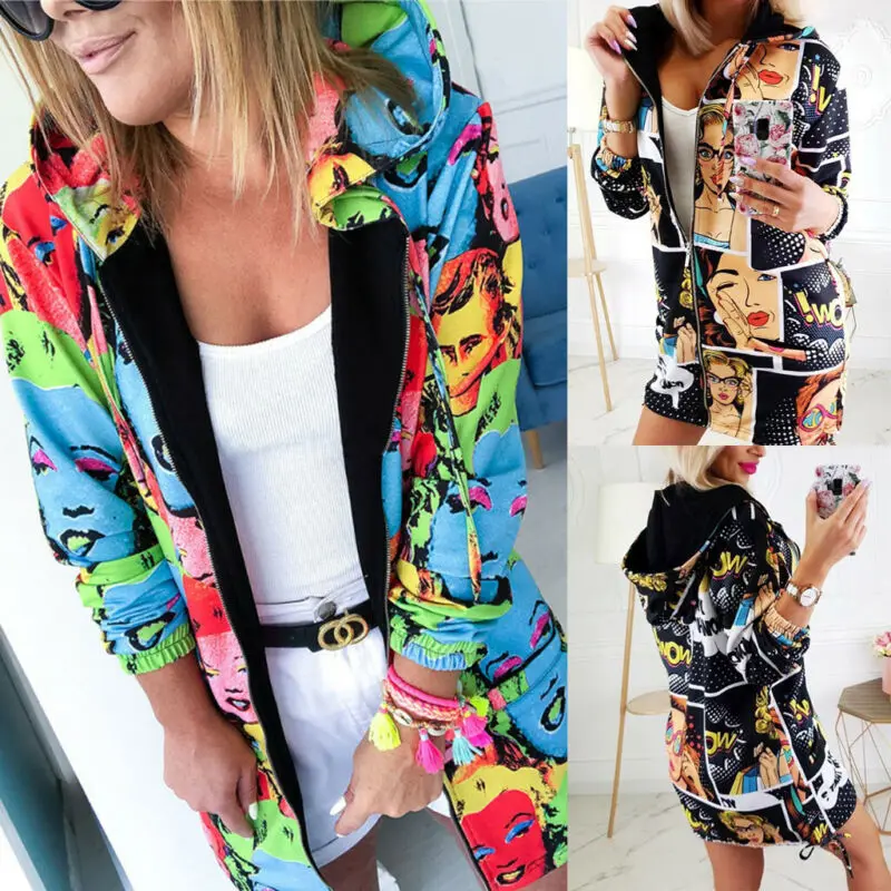 2019 Hot Women Coat Fashion Women Floral Zipper Bomber Jacket Baseball Casual Coat Women Hoodie Outwear
2019 Hot Women Coat Fashion Women Floral Zipper Bomber Jacket Baseball Casual Coat Women Hoodie Outwear