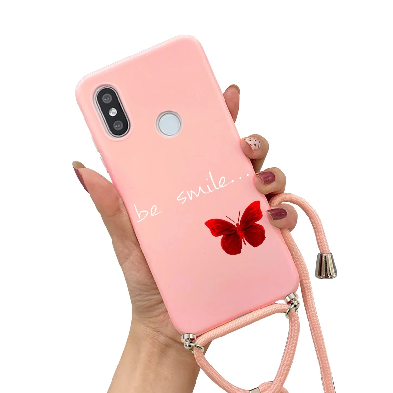 Силиконовый чехол со шнурком для Xiaomi Redmi Note 7 8 9 10 Pro 9S 9A 9C 8T 8A 7A 6A Mi 10T lite с