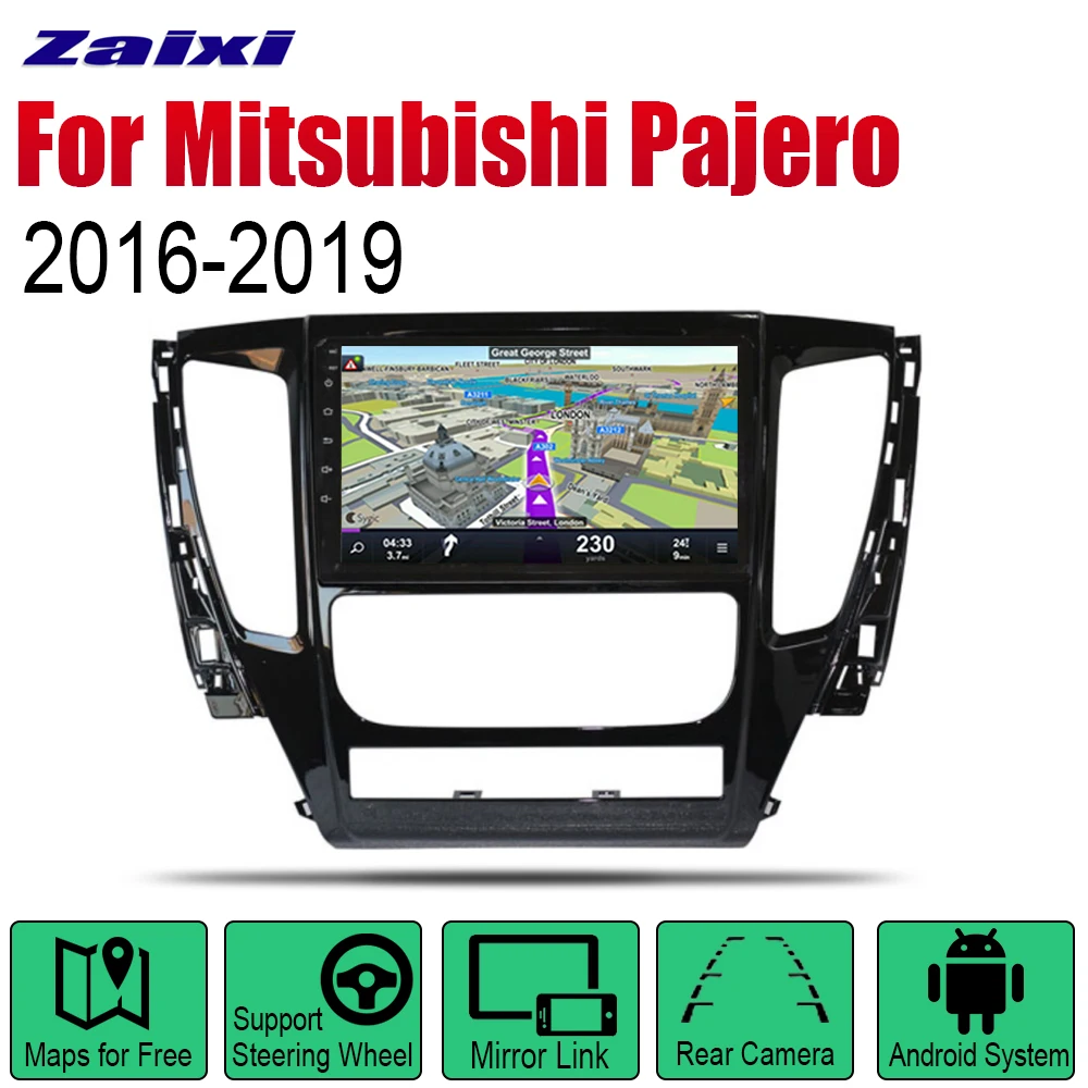 Автомагнитола ZaiXi 2 Din Android для Mitsubishi Pajero 2016 ~ 2019 GPS навигация BT Wi Fi карта