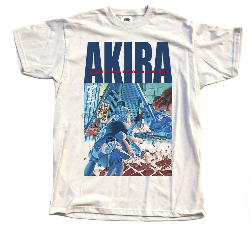 Akira 1988 футболка из натуральной ткани V7 Manga K. Otomo Tokyo 100% хлопок Размеры S 5Xl|Мужские