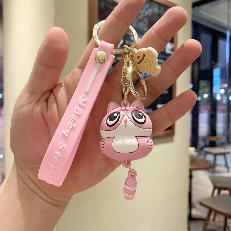 Cat Cartoon Silicone Keychain Cute Small Fresh Creative Bag Car Pendant PVC Toy Couple Valentines Day Gift Key Ring
Cat Cartoon Silicone Keychain Cute Small Fresh Creative Bag Car Pendant PVC Toy Couple Valentines Day Gift Key Ring