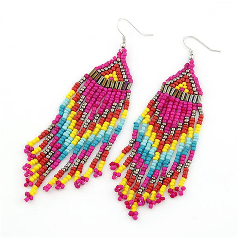 Long Bohemian Beaded Tassel Earrings 100% Handmade Tribal Multicolor Earrings for Women & Girl Native American Beaded 110*23mm
Long Bohemian Beaded Tassel Earrings 100% Handmade Tribal Multicolor Earrings for Women & Girl Native American Beaded 110*23mm