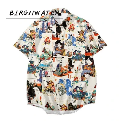 Japanese Style Printing Short-Sleeved Printing Summer Casual Loose Plus Large Size Shirt Men's Hawaii Beach Vacation Shirt
Japanese Style Printing Short-Sleeved Printing Summer Casual Loose Plus Large Size Shirt Men's Hawaii Beach Vacation Shirt