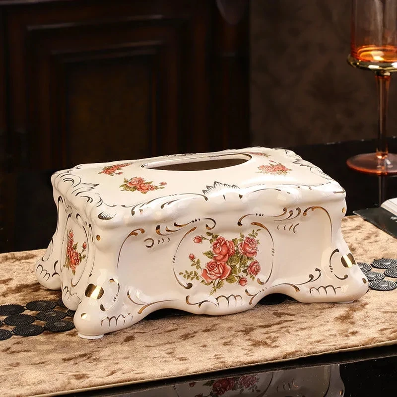 European Tissue Box Fashion Elegant Household living Room Desktop Towel Napkin Tissue Holder High-quality ceramics
European Tissue Box Fashion Elegant Household living Room Desktop Towel Napkin Tissue Holder High-quality ceramics