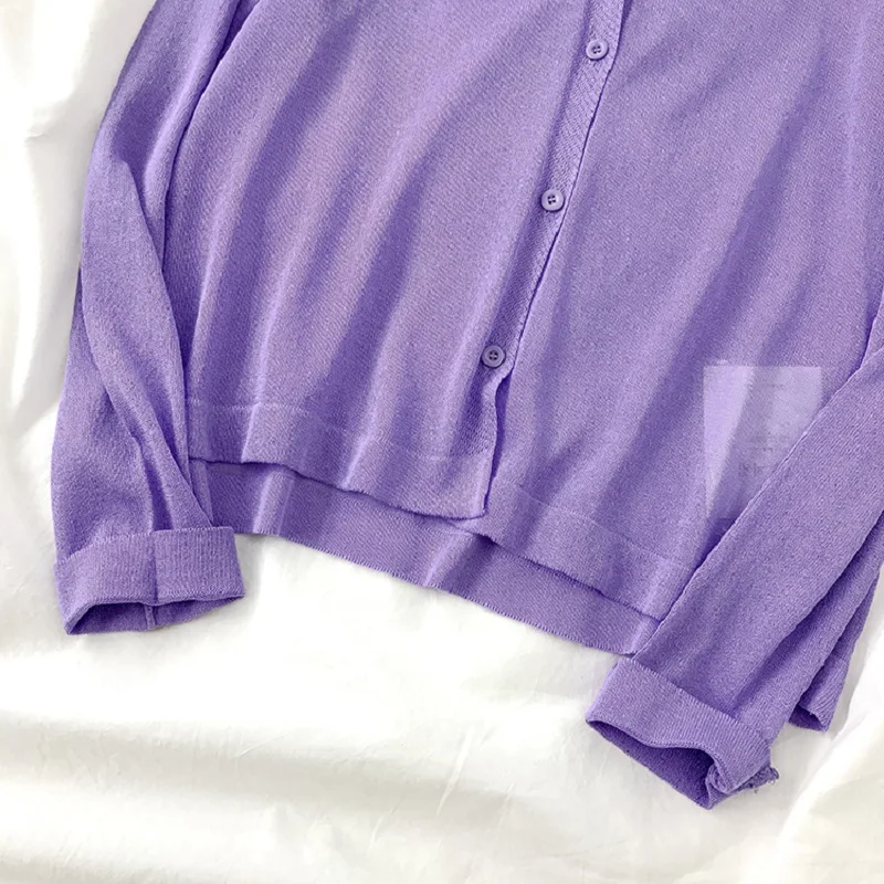 Ice Silk Knitted Cardigan Women Korean Style Long Sleeve Tops Summer Thin Sun Protection Shirts Jacket 10 Colors
Ice Silk Knitted Cardigan Women Korean Style Long Sleeve Tops Summer Thin Sun Protection Shirts Jacket 10 Colors