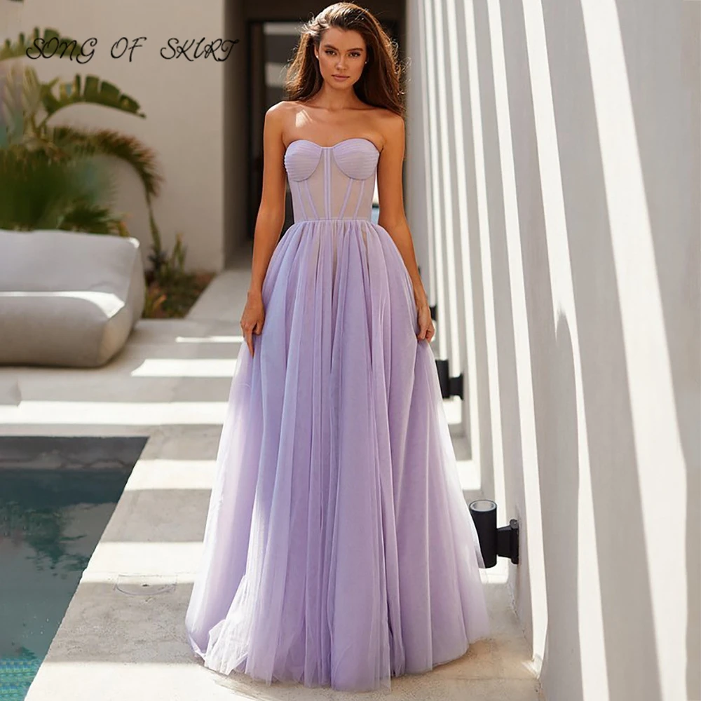 Elegant Lilac Sweetheart Evening Dresses Sleeveless A-line Tube Top Backless Wedding Party Gown платье женское вечернее
Elegant Lilac Sweetheart Evening Dresses Sleeveless A-line Tube Top Backless Wedding Party Gown платье женское вечернее