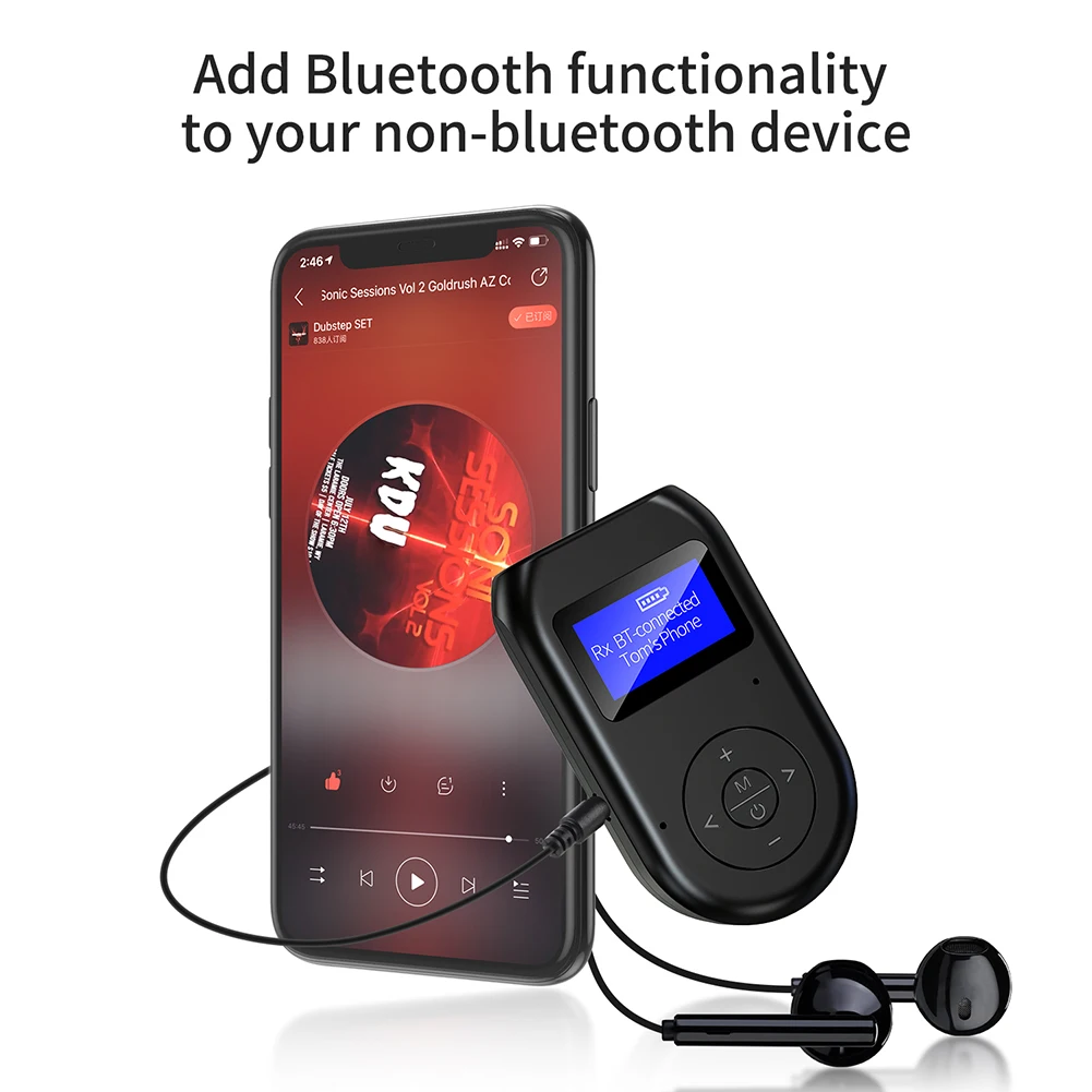 Wireless Bluetooth Adapter Transmitter Receiver with Display Screen Household Computers Accessories for TV PC
Wireless Bluetooth Adapter Transmitter Receiver with Display Screen Household Computers Accessories for TV PC