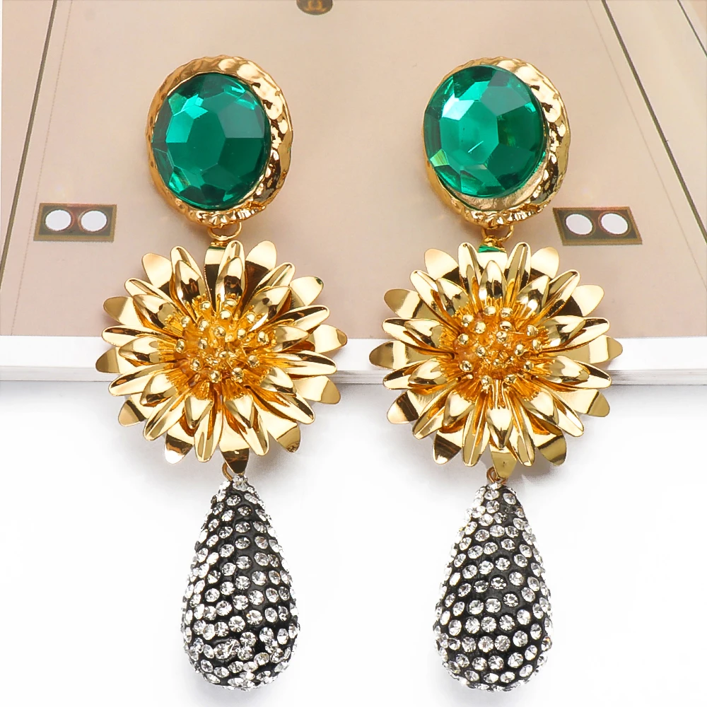 New Colorful Flower Metal Rhinestone Long Dangle Drop Earrings Statement Crystals Earrings Jewelry Accessories For Women
New Colorful Flower Metal Rhinestone Long Dangle Drop Earrings Statement Crystals Earrings Jewelry Accessories For Women