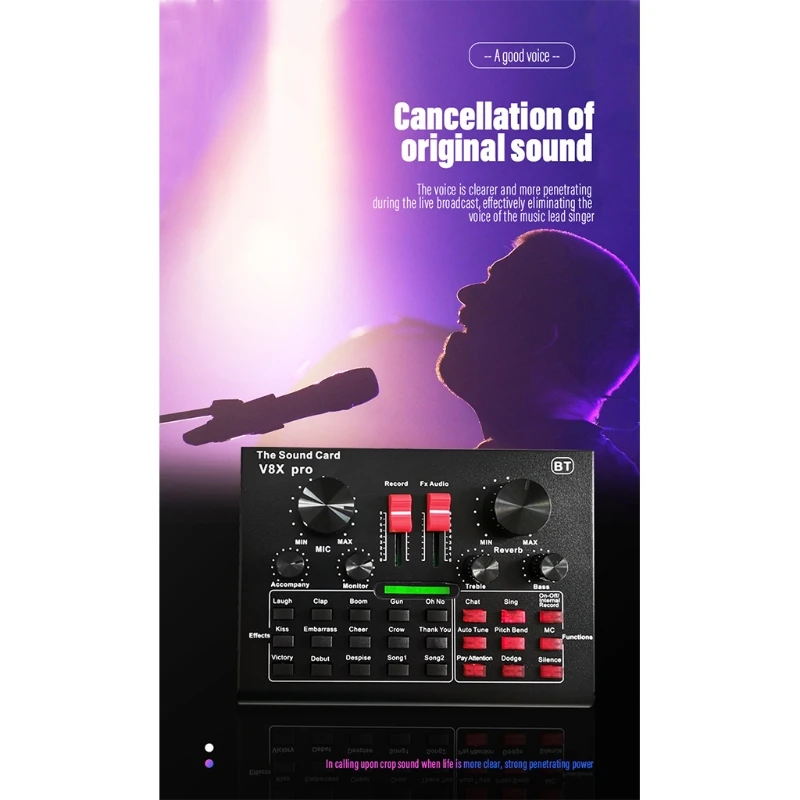 V8X Pro Microphone Mixer Audio DJ Condenser Sound Card Live Broadcast Stand USB Recording Game
V8X Pro Microphone Mixer Audio DJ Condenser Sound Card Live Broadcast Stand USB Recording Game