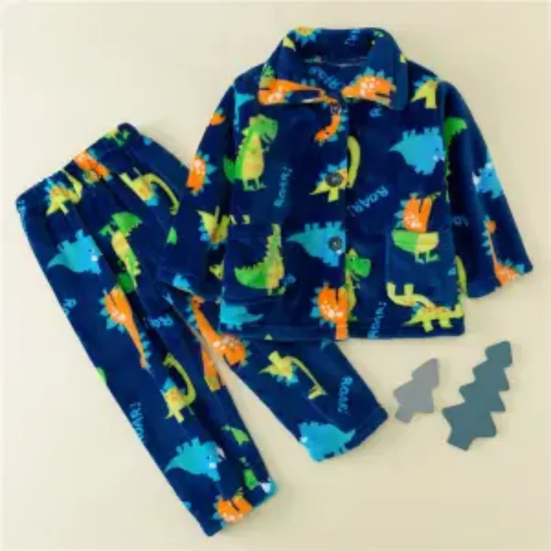 Children's Dinosaur Pajamas Flannel Autumn Winter kis Suit Coral Fleece Girls Boys Baby Home Clothes girls Children Home Clothes
Children's Dinosaur Pajamas Flannel Autumn Winter kis Suit Coral Fleece Girls Boys Baby Home Clothes girls Children Home Clothes