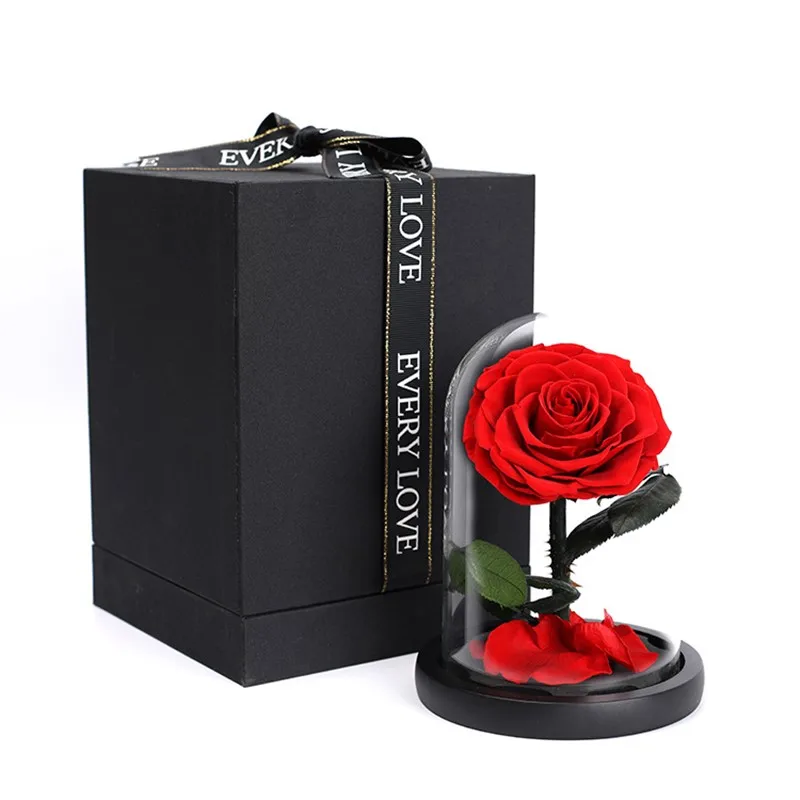 Wholesale The Beauty and Beast Fresh Flowers Red Eternal Roses Preserved In A Glass Dome Valentine Christmas Gift Home Decor
Wholesale The Beauty and Beast Fresh Flowers Red Eternal Roses Preserved In A Glass Dome Valentine Christmas Gift Home Decor