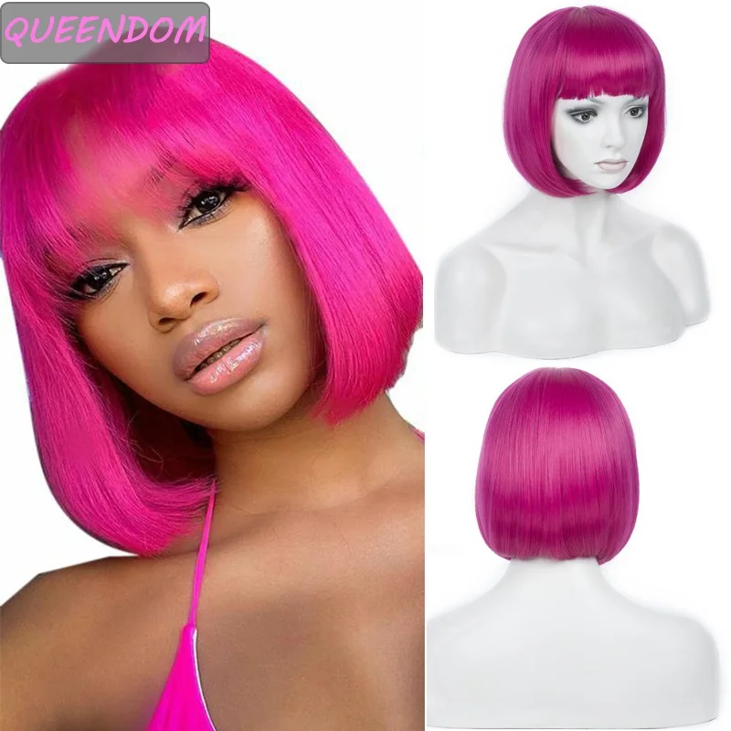 Synthetic Pink Blunt Cut Bob Wigs Short Straight Bob Wig with Bangs for Black Women Rose Red Brown 613 Blonde Cosplay Daily Wig
Synthetic Pink Blunt Cut Bob Wigs Short Straight Bob Wig with Bangs for Black Women Rose Red Brown 613 Blonde Cosplay Daily Wig