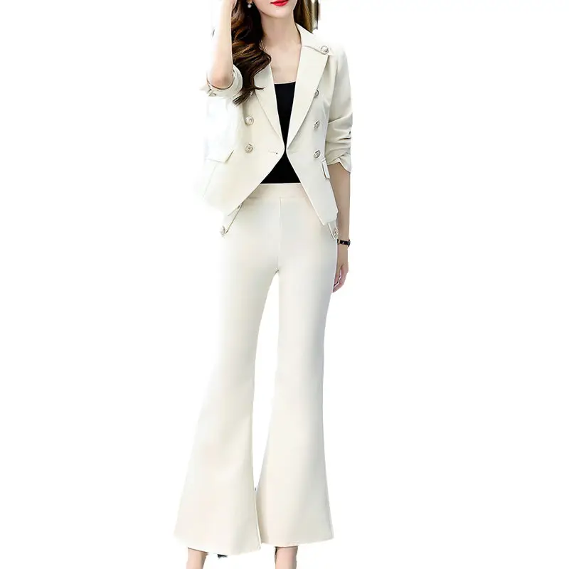 Professional small suit suit women's trumpet pants slimming fashion temperament 2020 new autumn two-piece suit
Professional small suit suit women's trumpet pants slimming fashion temperament 2020 new autumn two-piece suit