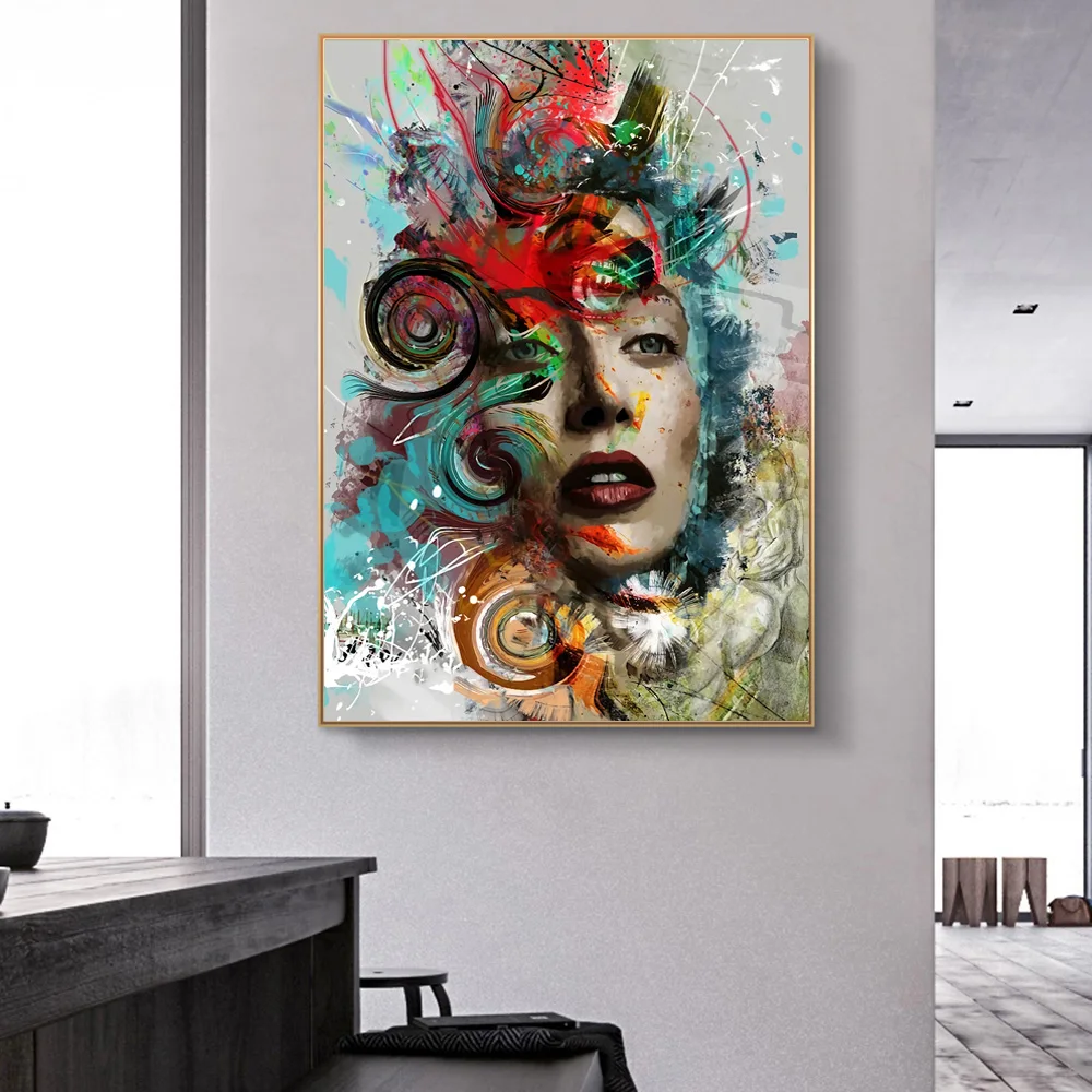 Abstract Woman Face Canvas Art Posters And Prints Graffiti Art Canvas Paintings on the Wall Art Face Paint Art Pictures Cuadros
Abstract Woman Face Canvas Art Posters And Prints Graffiti Art Canvas Paintings on the Wall Art Face Paint Art Pictures Cuadros