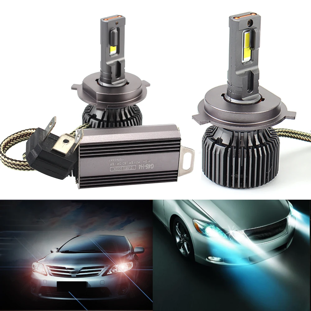 

2pcs Car LED Headlight H4 H7 H11 H8 H9 Bulb Fog Light 18 LEDs L/H Beam 12V 1200W 6000K 14000LM Super Bright Auto Accessories