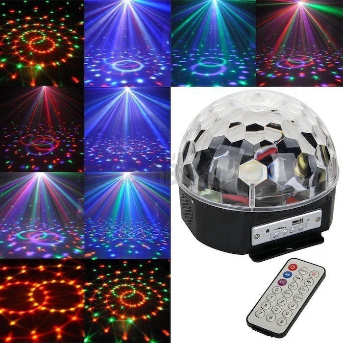 LED Disco Ball Veila Magic Light MP3 1597 Sound party lights ball Laser projector for parties garden backlight home Soundlights Lighting Lamp Stage