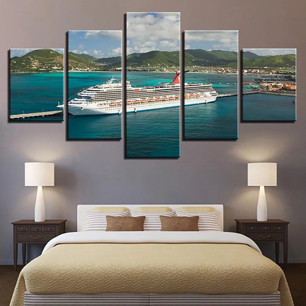 5 Pieces Wall Art Canvas Painting Scenery Poster Carnival Cruise Lines Ship Living Room Decoration Framework Pictures
5 Pieces Wall Art Canvas Painting Scenery Poster Carnival Cruise Lines Ship Living Room Decoration Framework Pictures