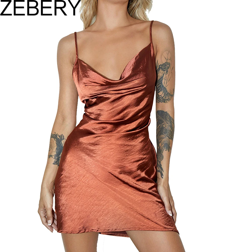 ZEBERY Sexy Satin Party Dress Night Club Women Sleeveless Summer Solid Bodycon Dress Female Spaghetti Strap Vintage Mini Dress
ZEBERY Sexy Satin Party Dress Night Club Women Sleeveless Summer Solid Bodycon Dress Female Spaghetti Strap Vintage Mini Dress