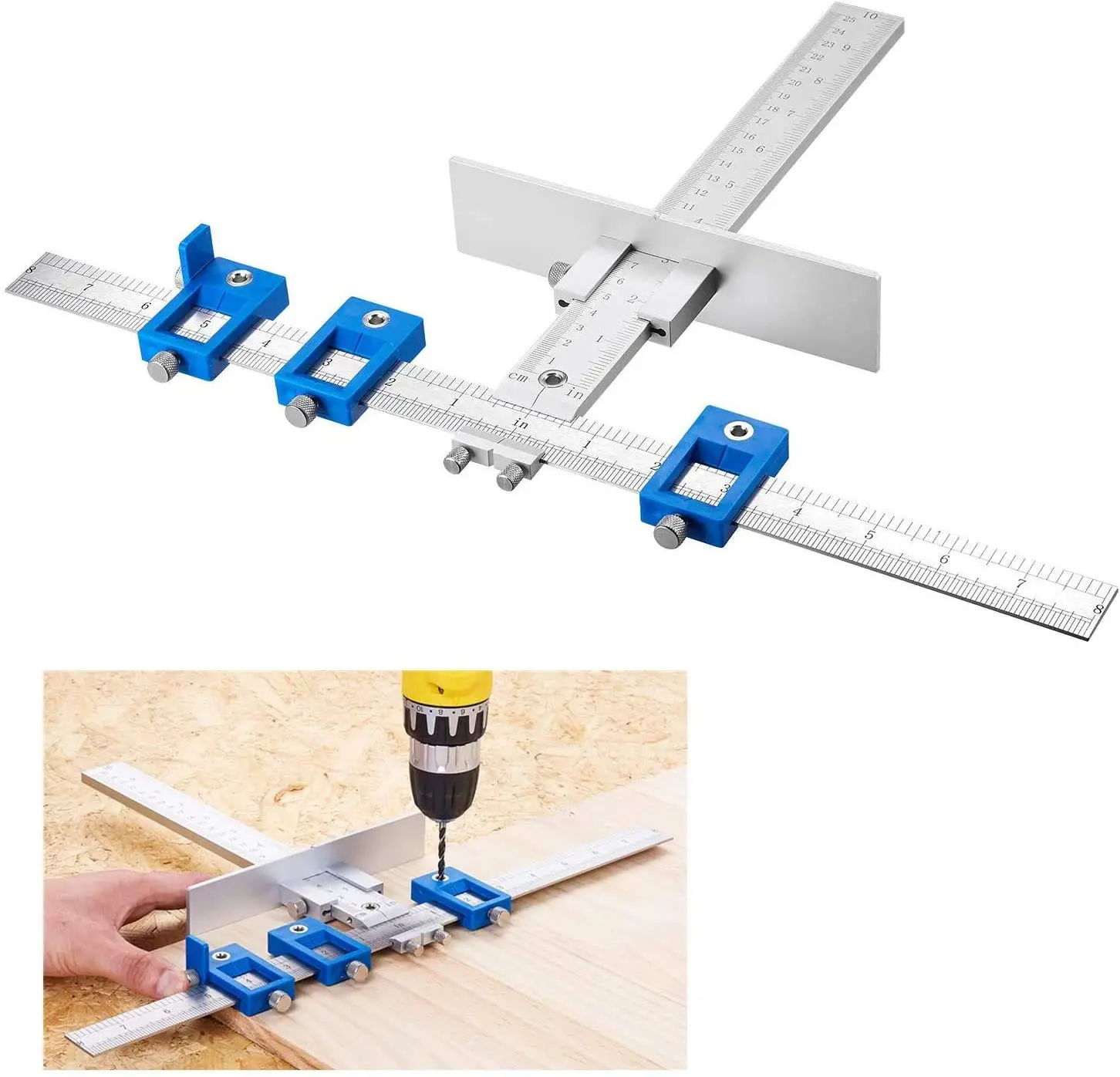 Tourace Cabinet Hardware Jig Handles and Knobs Aluminum Alloy Drill Guide Sleeve Drawer Pull Wood Drilling Dowelling Tools Set
Tourace Cabinet Hardware Jig Handles and Knobs Aluminum Alloy Drill Guide Sleeve Drawer Pull Wood Drilling Dowelling Tools Set
