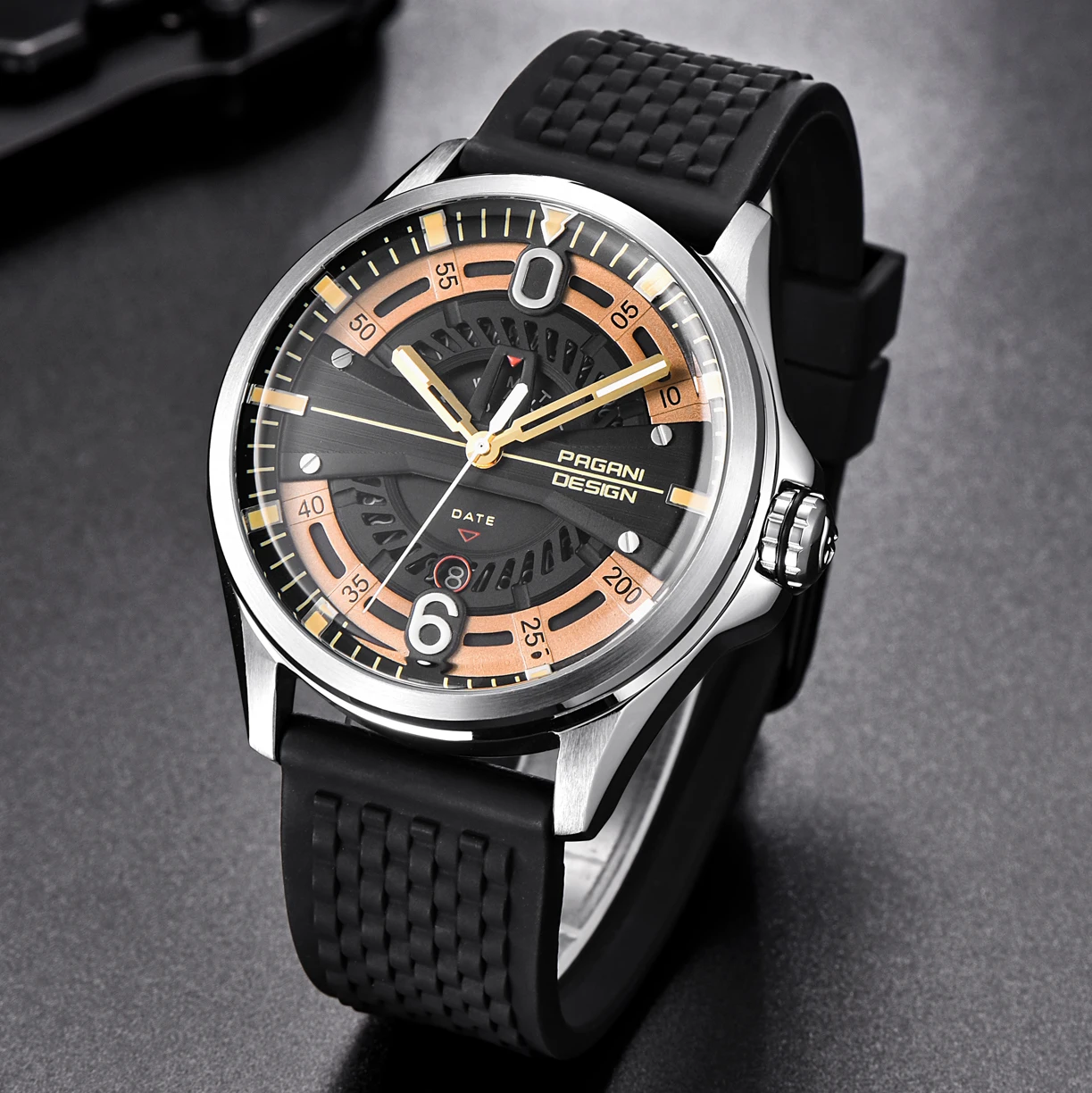 PAGANI DESIGN Top Brand Fashion Casual Quartz Waterproof Men's Watch Rubber Strap Clock Relogio Masculino
PAGANI DESIGN Top Brand Fashion Casual Quartz Waterproof Men's Watch Rubber Strap Clock Relogio Masculino
