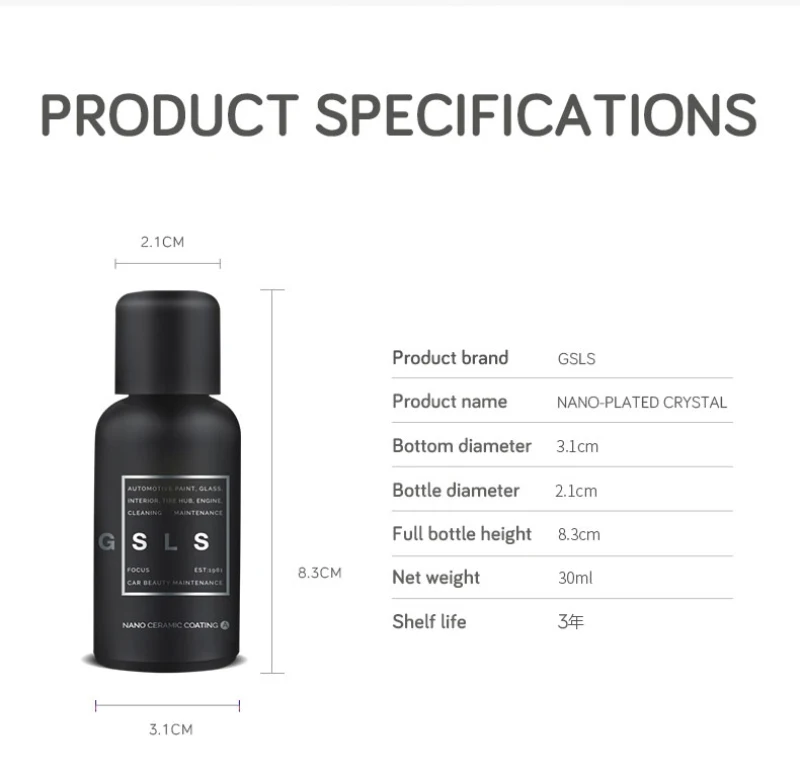 GSLS High Gloss Ceramic Car Coating Kit Liquid Glass Nano Plated Crystal Ceramic Auto Paint Care 30ML Car Wash
GSLS High Gloss Ceramic Car Coating Kit Liquid Glass Nano Plated Crystal Ceramic Auto Paint Care 30ML Car Wash