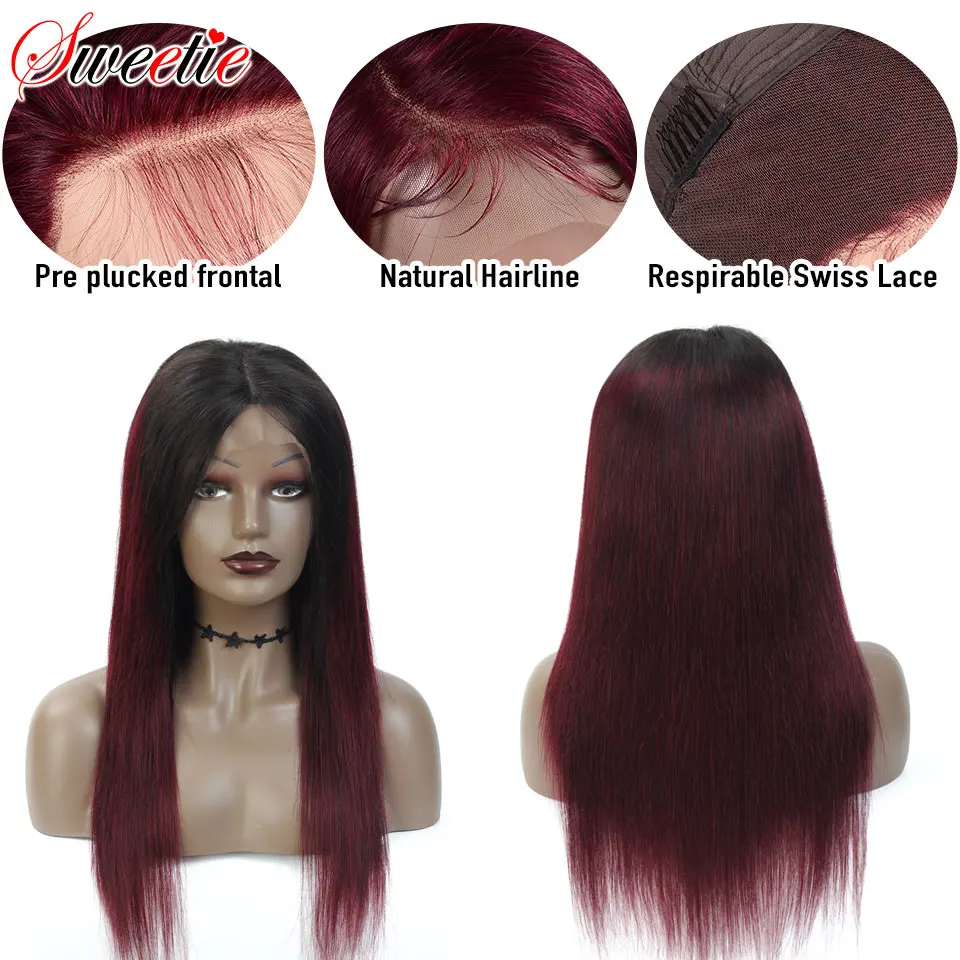 13*4 Ombre Lace Front Human Hair Wigs 4*4 Brazilian Straight Colored Closure Wig 1B/30/99J 150% Glueless Sweetie Remy Lace Wig
13*4 Ombre Lace Front Human Hair Wigs 4*4 Brazilian Straight Colored Closure Wig 1B/30/99J 150% Glueless Sweetie Remy Lace Wig