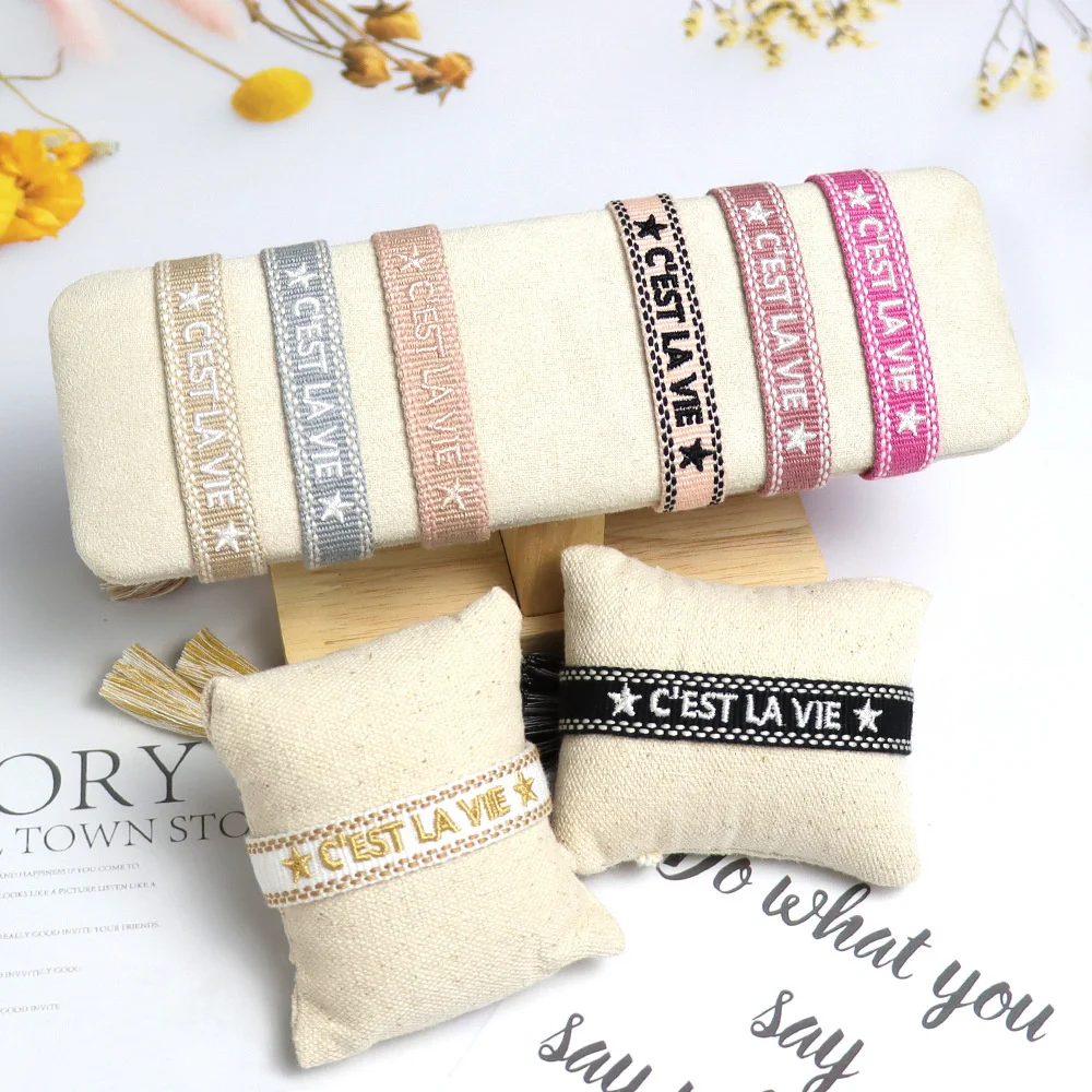 Letter Friendship Bracelet C'est La Vie Hand-embroidered Adjustable Wrist Tassel Rope Braided Woven Bracelet Jewelry Gift
Letter Friendship Bracelet C'est La Vie Hand-embroidered Adjustable Wrist Tassel Rope Braided Woven Bracelet Jewelry Gift