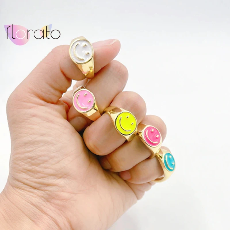24K Gold Smile Enamel Thick Ring for Women Luxury Spring Fine Jewelry White Black Pink Blue Yellow Smiley Women Gift
24K Gold Smile Enamel Thick Ring for Women Luxury Spring Fine Jewelry White Black Pink Blue Yellow Smiley Women Gift