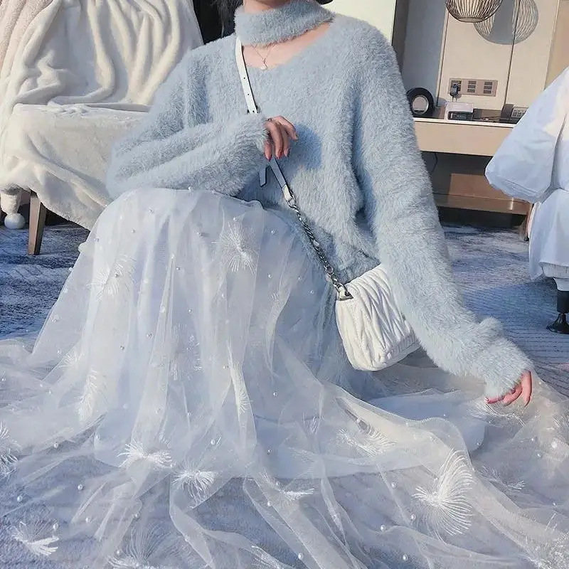 Beautiful Girl Solid Color Long Tulle Skirts Women Korean A-line High Waist Pleated Causal Skirt Female School Femme Skirt
Beautiful Girl Solid Color Long Tulle Skirts Women Korean A-line High Waist Pleated Causal Skirt Female School Femme Skirt