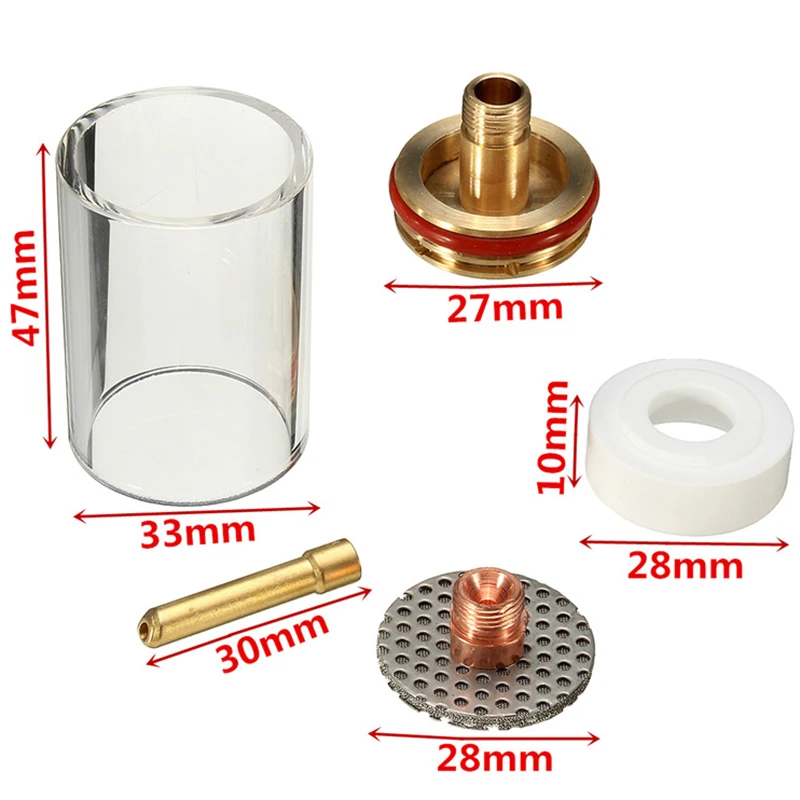 Promotion! 5Pcs TIG Welding Torch Glass Cup Champagne Nozzle Kit for WP17/18/26 3/32 Inch 2.4Mm Collet Lens Insulator Set
Promotion! 5Pcs TIG Welding Torch Glass Cup Champagne Nozzle Kit for WP17/18/26 3/32 Inch 2.4Mm Collet Lens Insulator Set