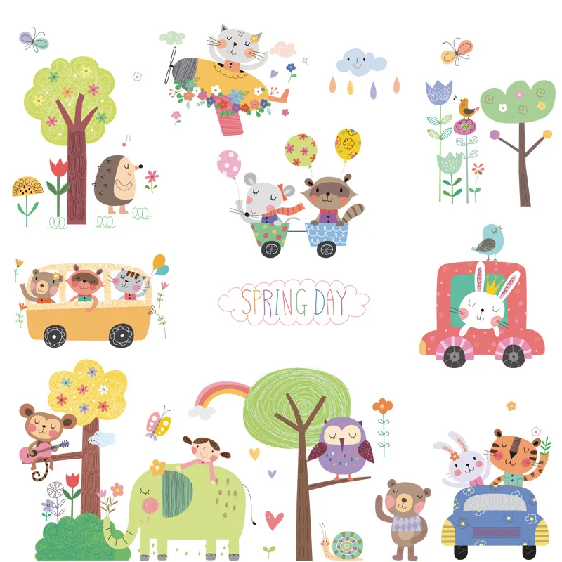 Cartoon Animal Paradise Wall Sticker for Kids Room Nursery Decoration Mural Kindergarten Classroom Wall Decoration Poster Art
Cartoon Animal Paradise Wall Sticker for Kids Room Nursery Decoration Mural Kindergarten Classroom Wall Decoration Poster Art