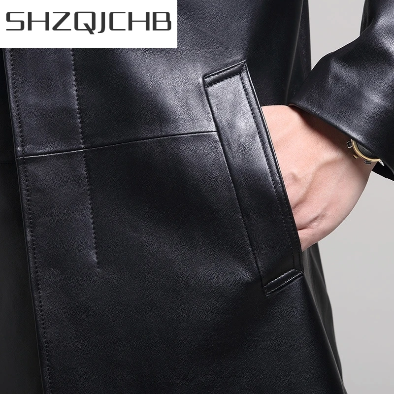 JCHB 2021 England Style Genuine Leather Mens Trench Single Breasted Lapel Collar Business Man Office Long Jacket Leather Windbre
JCHB 2021 England Style Genuine Leather Mens Trench Single Breasted Lapel Collar Business Man Office Long Jacket Leather Windbre