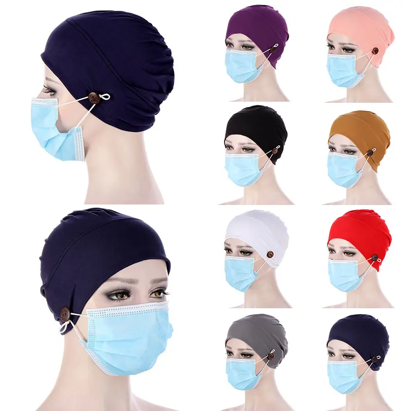 Simple Solid Color Muslim Headscarf Button Hijab Chemo Hats Turbantes Caps Women Head Cover Beanie Baotou Caps Sleeping Bonnet
Simple Solid Color Muslim Headscarf Button Hijab Chemo Hats Turbantes Caps Women Head Cover Beanie Baotou Caps Sleeping Bonnet