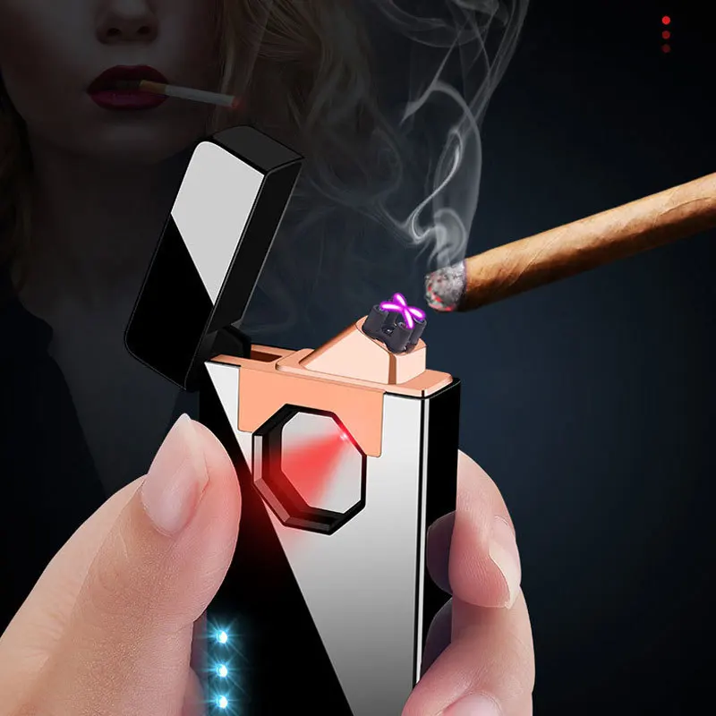 Smart Lighter Infrared Induction Double Arc Pulse Cigarette Lighter Creative Power Display Smoking Accessories Lighter
Smart Lighter Infrared Induction Double Arc Pulse Cigarette Lighter Creative Power Display Smoking Accessories Lighter