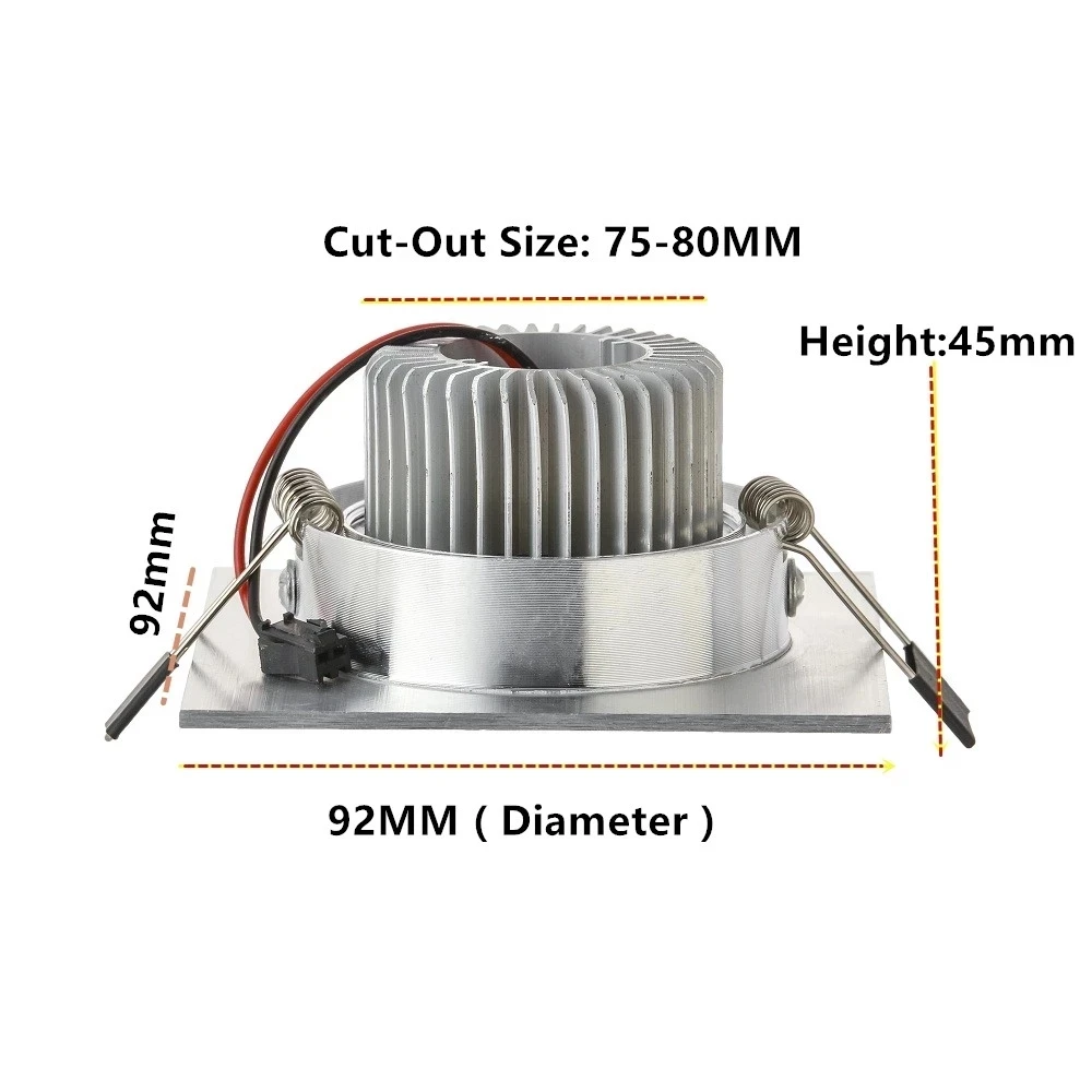 Led Downlight 9W 12W 15W Square Spot Lighting Lamp AC110V 240V Dimmable Down Lights Led Cabinet Light Black/silver
Led Downlight 9W 12W 15W Square Spot Lighting Lamp AC110V 240V Dimmable Down Lights Led Cabinet Light Black/silver