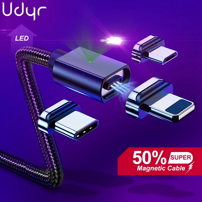 Магнитный кабель Udyr Micro USB 3A Type C для быстрой зарядки iPhone 11 X R 7 Samsung S9 зарядный Дата
