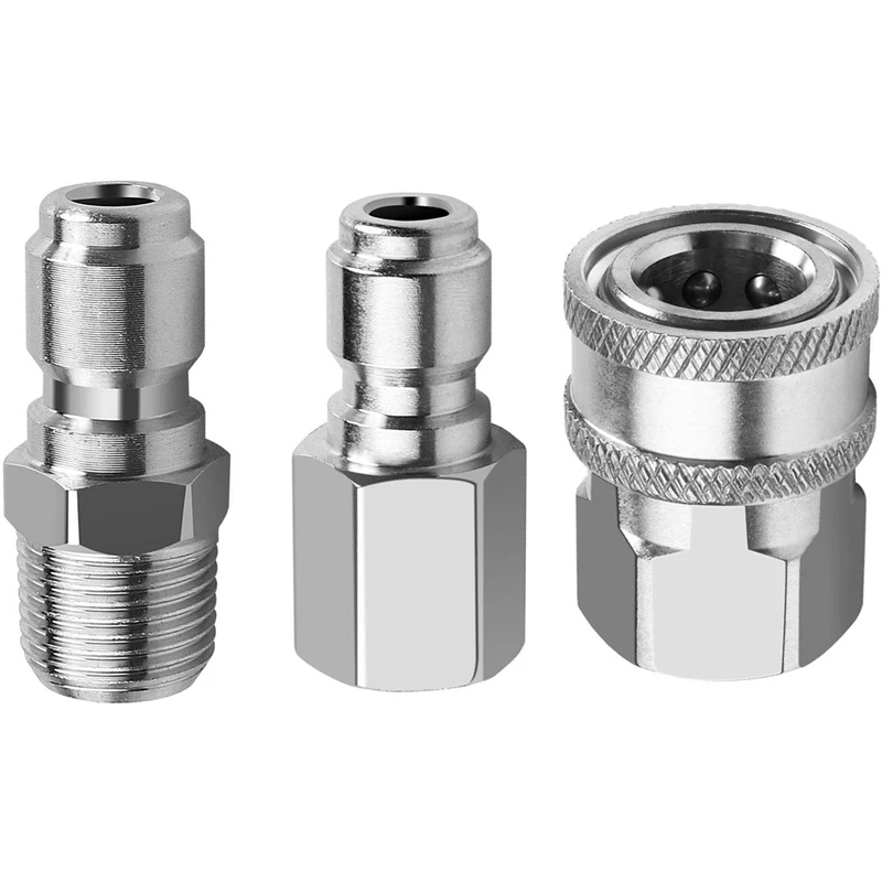 NPT 3/8 Inch Male and Female Quick Connector Kit Pressure Washer Adapter Set and 1 Pieces NPT 3/8 Inch Pressure Washers Quick Co
NPT 3/8 Inch Male and Female Quick Connector Kit Pressure Washer Adapter Set and 1 Pieces NPT 3/8 Inch Pressure Washers Quick Co
