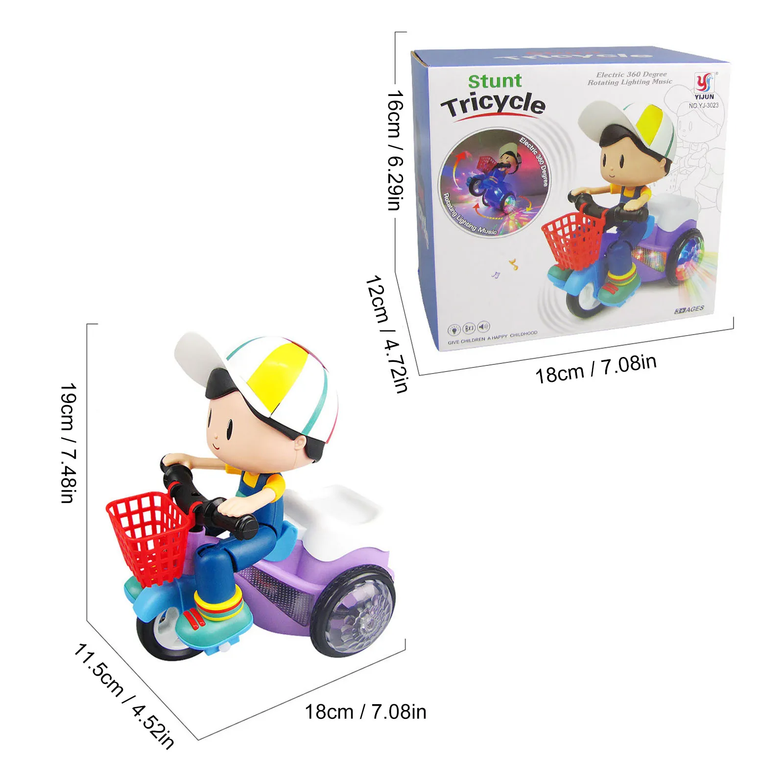 Children's Toy Vehicles Electric Kids Rotate Stunt Dynamic LED Light Up Tricycle Model Toys Christmas Gift For Boy Girl
Children's Toy Vehicles Electric Kids Rotate Stunt Dynamic LED Light Up Tricycle Model Toys Christmas Gift For Boy Girl