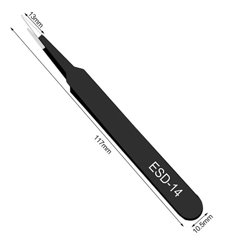 6Pcs ESD Anti-static Stainless Tweezers Tool Set High Precision Tip Curved Straight Tweezer Multifunction Nipper Repair Tools
6Pcs ESD Anti-static Stainless Tweezers Tool Set High Precision Tip Curved Straight Tweezer Multifunction Nipper Repair Tools