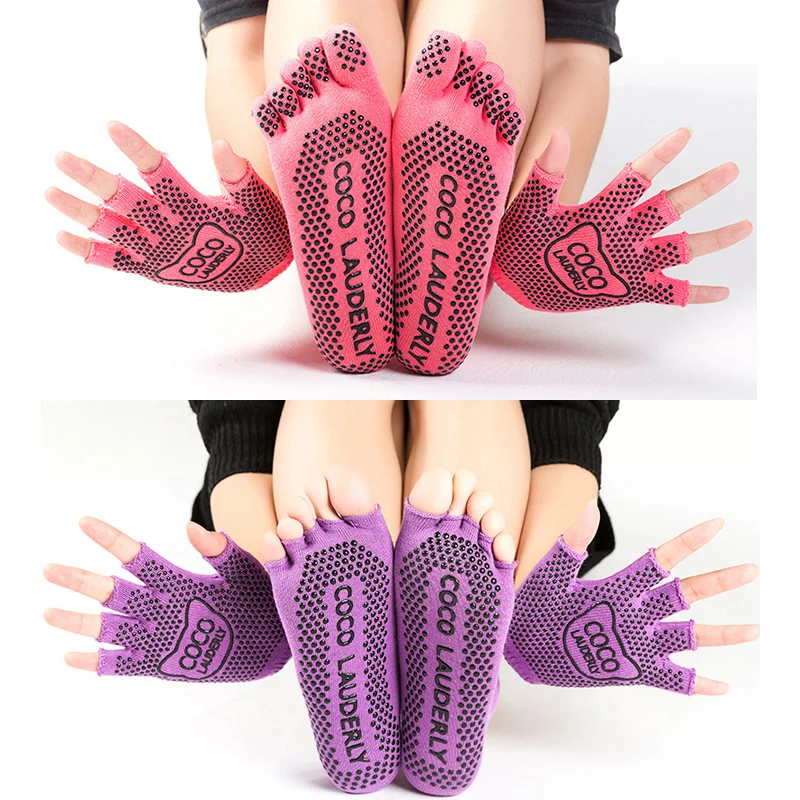 2pairs Women Yoga Socks Gloves Non Slip Ladies Anti Slip Silicone Pilates Socks Fitness Sport Socks Cotton Breathable Elasticity
2pairs Women Yoga Socks Gloves Non Slip Ladies Anti Slip Silicone Pilates Socks Fitness Sport Socks Cotton Breathable Elasticity