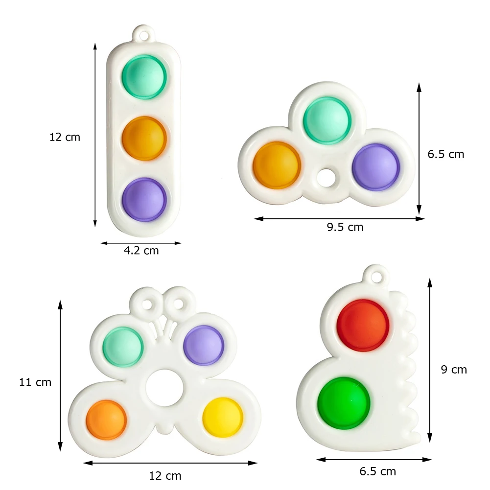 4pcs Fun Fidget Toys Cartoon Fingertip Bubble Pendant with Keychain Stress Relief Relaxing Toys for Kids Bubble Color Random#20
4pcs Fun Fidget Toys Cartoon Fingertip Bubble Pendant with Keychain Stress Relief Relaxing Toys for Kids Bubble Color Random#20