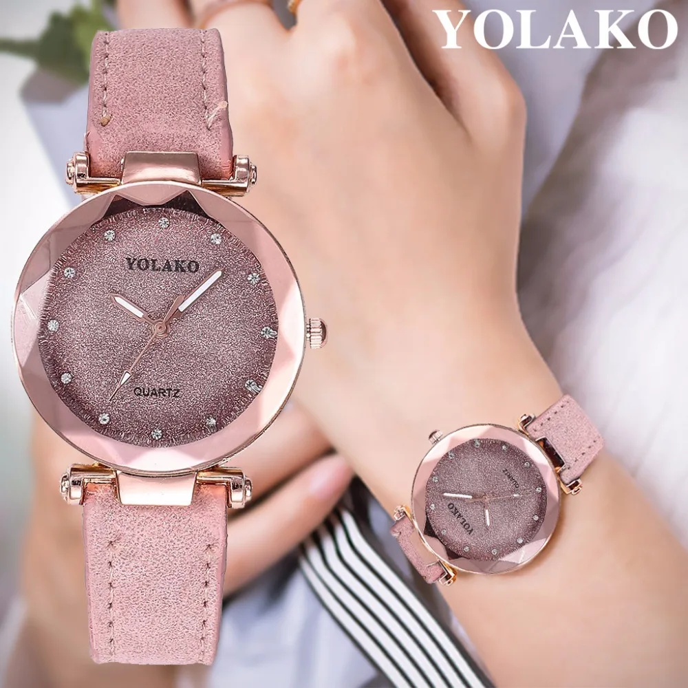 Dropshipping Women Romantic Starry Sky Wrist Watch Leather Rhinestone Designer Ladies Clock YOLAKO Brand Relogio Feminino
Dropshipping Women Romantic Starry Sky Wrist Watch Leather Rhinestone Designer Ladies Clock YOLAKO Brand Relogio Feminino