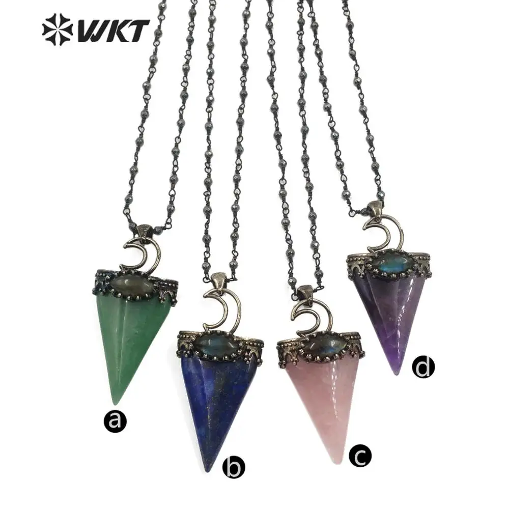 Ожерелье из натурального камня WT-N1182 WKT, ожерелье из треугольника и Луны, ожерелье из зеленого авантюрина/лазурита/хрусталя, ювелирные издел... 
Ожерелье из натурального камня WT-N1182 WKT, ожерелье из треугольника и Луны, ожерелье из зеленого авантюрина/лазурита/хрусталя, ювелирные издел...