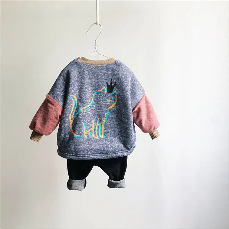 

Tonytaobaby New Winter Style Boys and Girls Color Contrast Plush Kids Sweatshirt