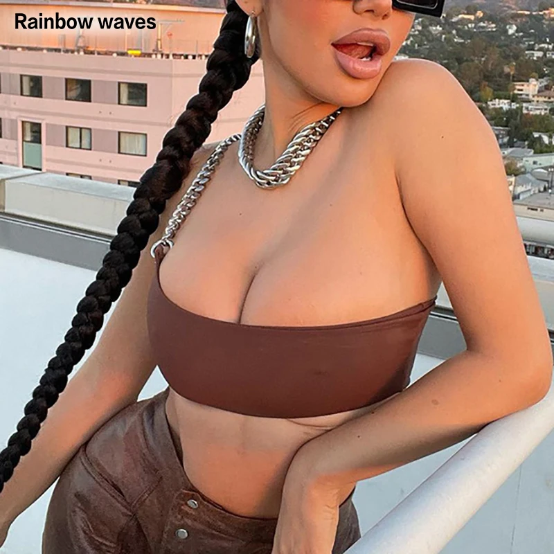 Rainbowwaves Sexy Brown One Shoulder Tube Top Women Sleeveless Backless Bodycon Cami Top Female Party Clubwear Bustier Top
Rainbowwaves Sexy Brown One Shoulder Tube Top Women Sleeveless Backless Bodycon Cami Top Female Party Clubwear Bustier Top