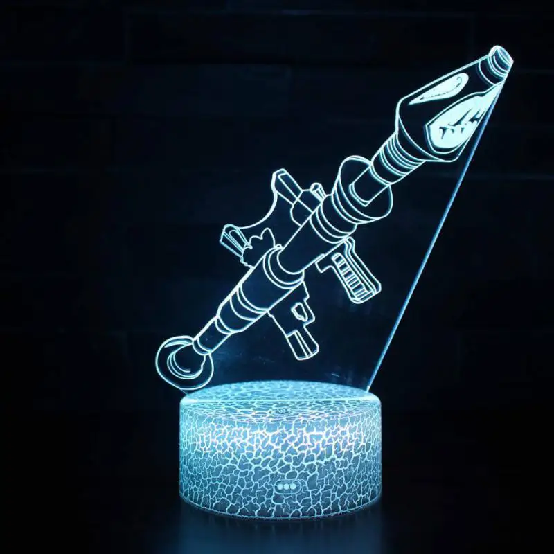15 Patterns 3D Game Setup Rifle LED Night Lights USB Gamer Lights Table Lamp CS Gaming Bedroom Room Decor For Boys Birthday Gift
15 Patterns 3D Game Setup Rifle LED Night Lights USB Gamer Lights Table Lamp CS Gaming Bedroom Room Decor For Boys Birthday Gift